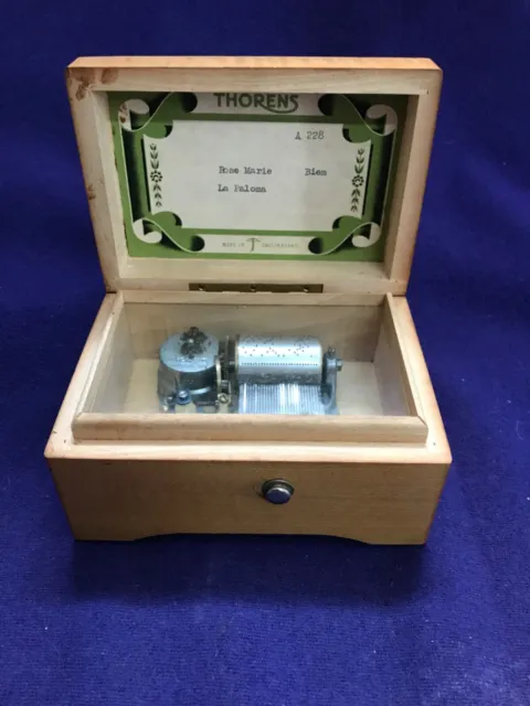 Vintage Thorens Swiss Made Music Box In Working Condition