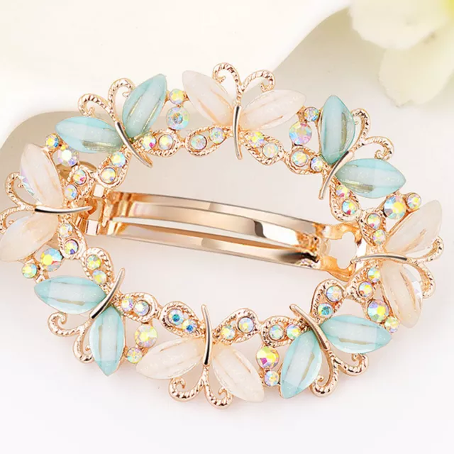 Women Girls Crystal Rhinestone Flower Barrette Hair Clip Clamp Hairpin Pretty