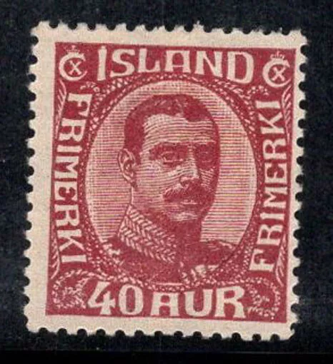 Island 1920 Mi. 94 Ungebr. * MH 100% 40 A, König Christian X.