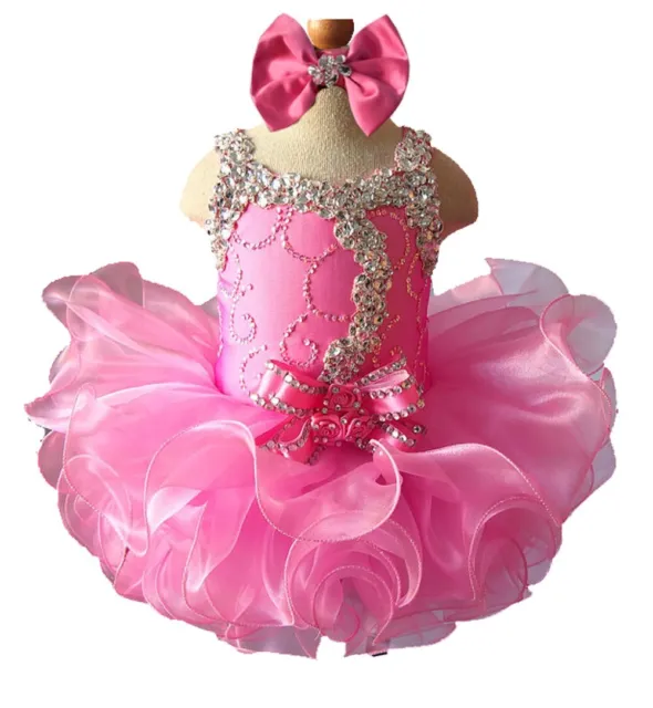 037-1 Infant Toddler Baby Newborn Little Girl's Pageant Party dress