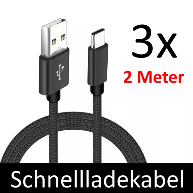 Ladekabel 2m USB Typ C Schnell Datenkabel für Samsung Huawei Schnellladekabel