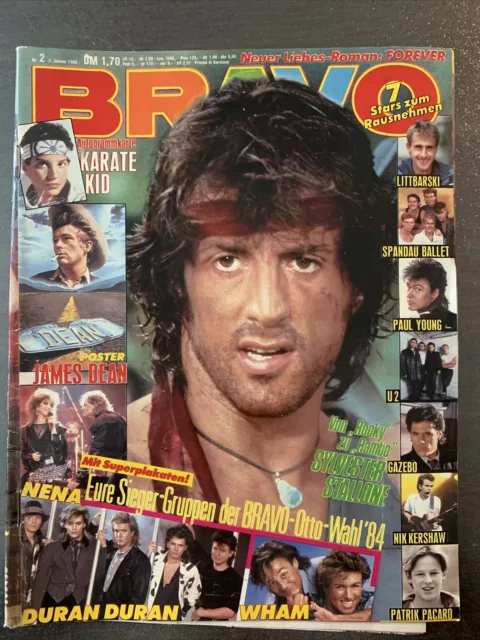 Bravo 2 / 1985 Top! Komplett! - Silvester Stallone, Wham, James Dean, Nena