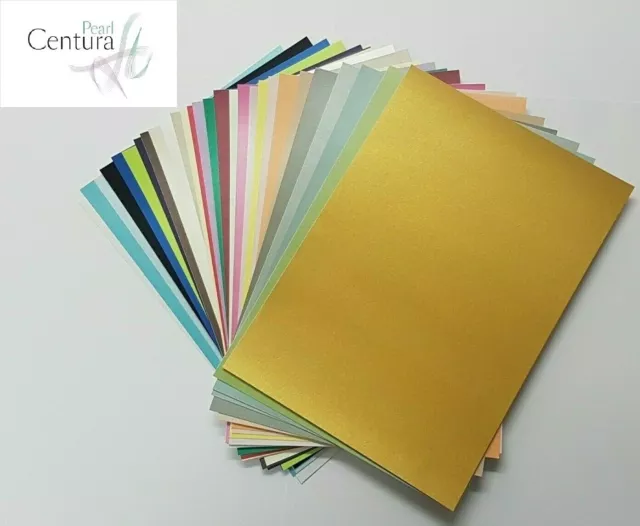 A4 Centura Pearl Pearlescent shimmer Card Single Sided 28 Colours Choose qty