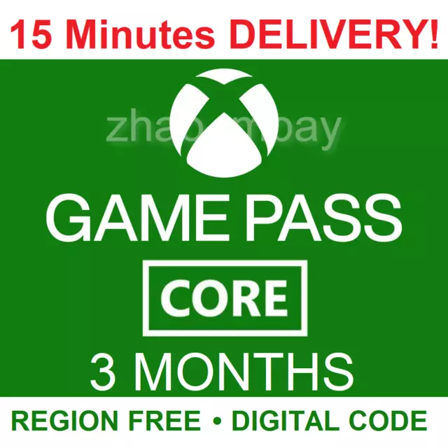 [15mins DELIVERY!] XBOX LIVE GOLD / GAME PASS CORE 3 Months Membership Xbox