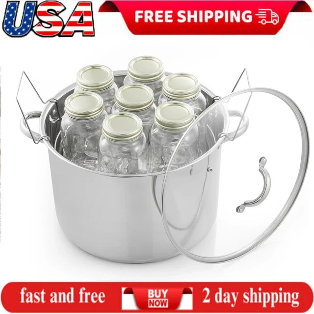 21.5-Qt Water Bath Canner Canner w/ jar lift rack ＆Canner Stainless Steel New