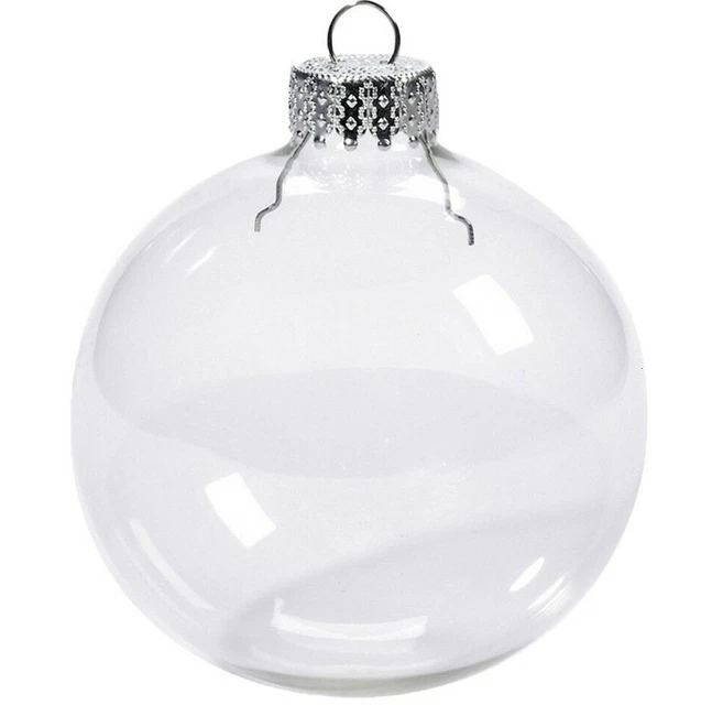 Pack of 10 Plain Blank Round Whole 8cm Baubles for Craft