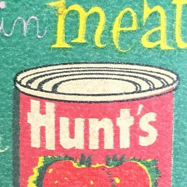 1960'S FULL MATCHBOOK Hunt's Tomato Sauce w/ 15 min. Meat Loaf Recipe