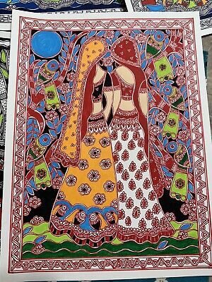 Madhubani Mithila handmade painting/home decor/Indian Folk art