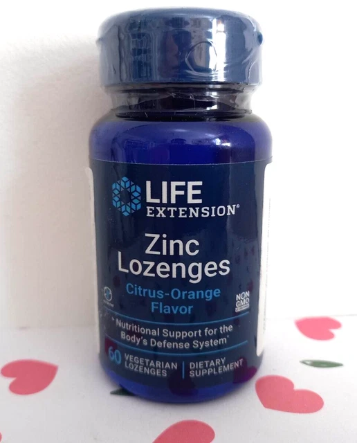 LIFE EXTENSION ZINC Lozenges CitrusOrange Flavor Body's Defense System