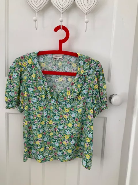 Ladies Albaray slip on blouse.  Size 14.  Green Multicoloured.