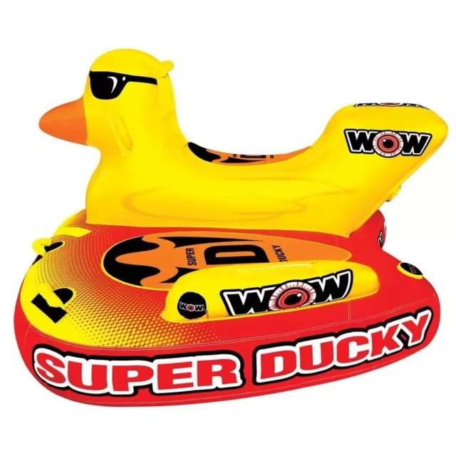 WOW sports Super Ducky  1-3 Rider Tube for Boating and Water Sports, Red