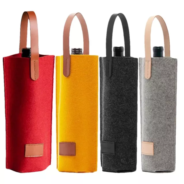 Wine Bag Felt Single Bottle Insulated Tote Easy To Carry Bottle Wine Handbag