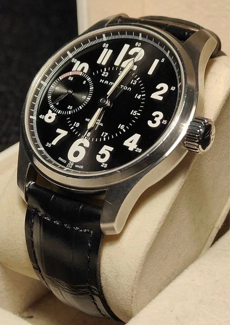 Montre Arvos GMT PVD Noir - Mécanique Manuel, Style Militaire Vintage, Occasion Portée