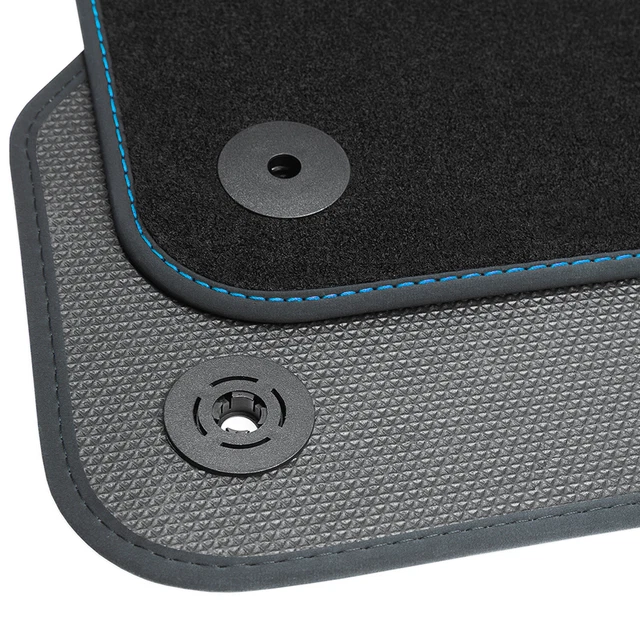 Tapis de sol pour Peugeot Partner Combispace, Tepee 2008-2018 sur mesure, antidérapant, talonnette en caoutchouc renforcé, boutons de fixation