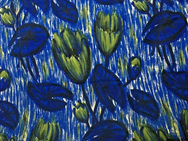 Vintage 50s Green Grey Barkcloth Cotton Fabric 42 x 47'