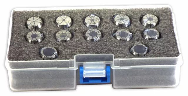 Ultra Precision 12 Piece ER16 Spring Collet Set, 1/16"-13/32" Range(0.0001 TIR)