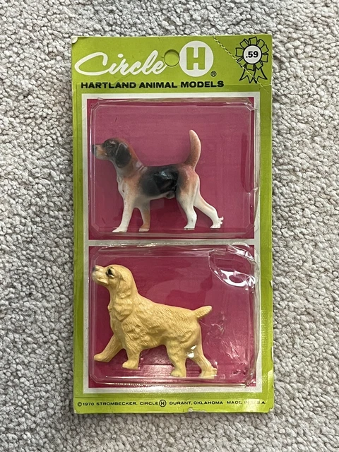 Vintage 1970 Strombecker Circle H Hartland Dogs Biggle Cocker Spaniel Rare