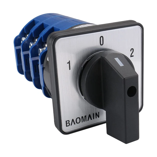 Baomain Rotary Cam Changeover Switch LW28-125/3 660V 125A ON/Off/ON 3 Position
