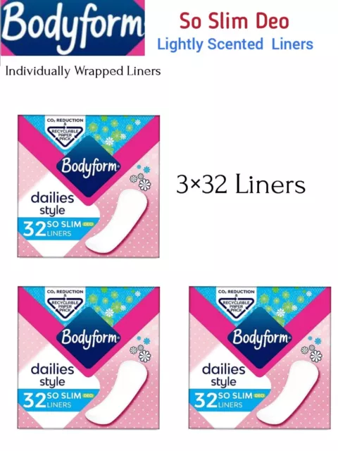 Bodyform So Slim Lightly Scented Liners - Individually Wrapped - 96 Liners