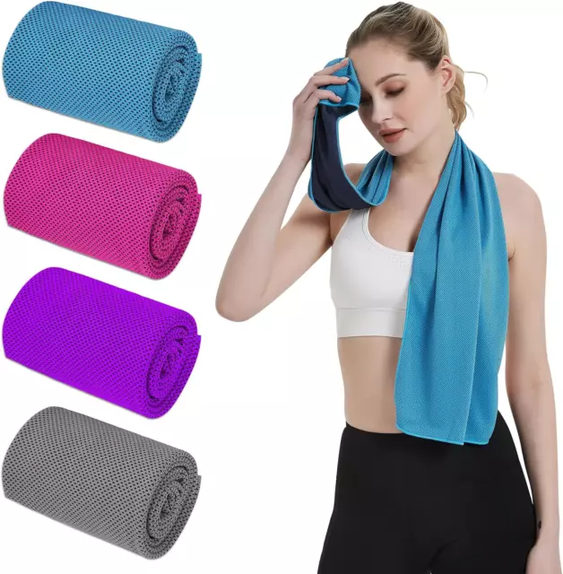 HIDARLING Cooling Towel 120x30 cm Microfibre Cool Towel for Sports 4 Pack