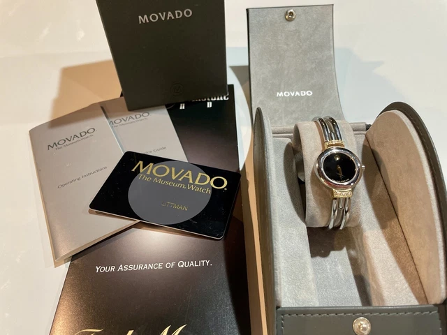Womens Movado Harmony Watch With Diamonds 2 Tone Wrist Watch Gold Silver Bangle