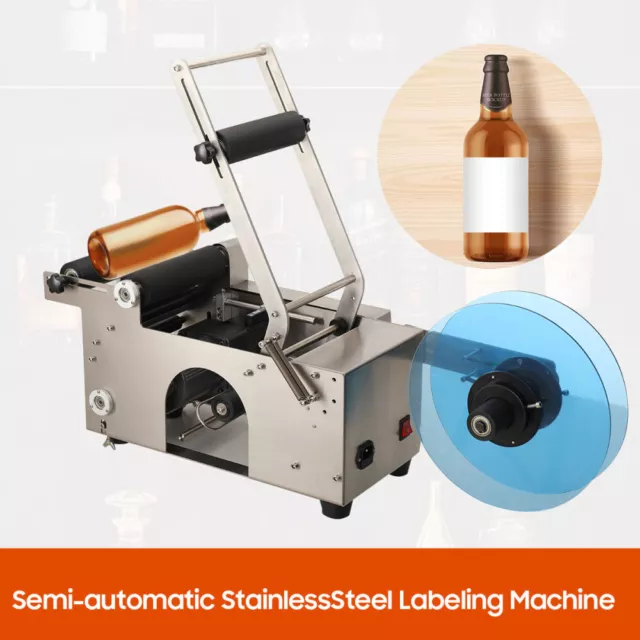 Semi-Automatic Labeler Round Bottle Labeling Machine Electric Manual Printer us