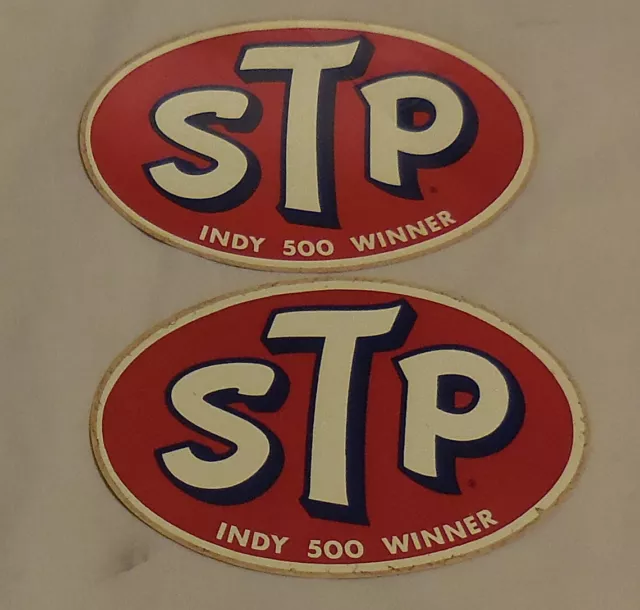 2 STP  Vintage lot of  Indy 500 Winner stickers