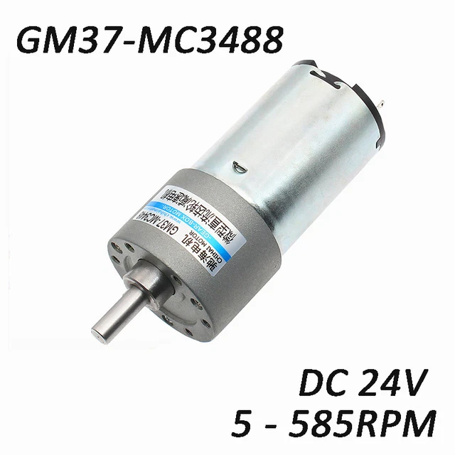 Permanent Magnet DC Gear Motor GM37-MC3488 Carbon Brush Motor 24V 5RPM - 585RPM
