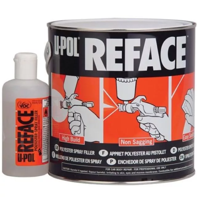 U-POL REFACE 2K riempitivo spray poliestere include indurente 1 litro superficie
