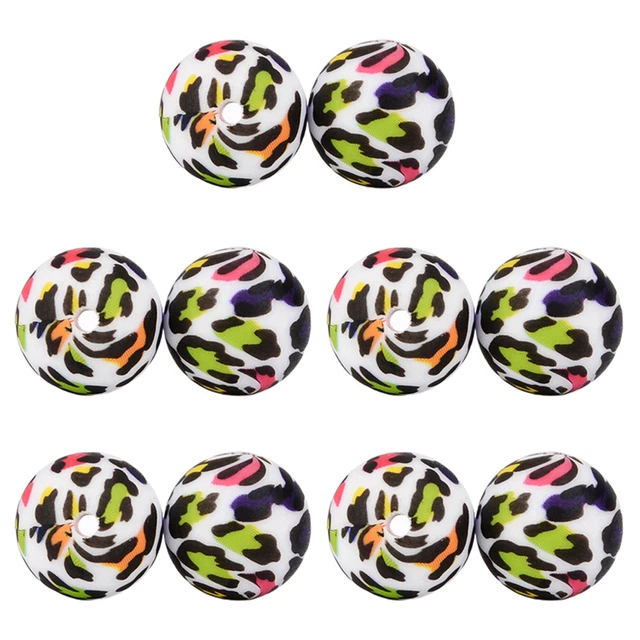 10Pcs/Set Bead Crafts Elastic Ornament Lovely Camouflage Pattern Bead Crafts