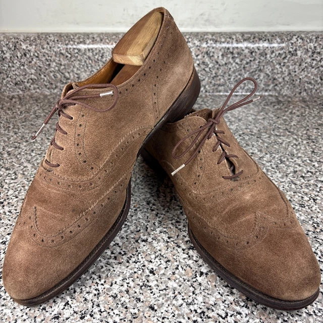 Crockett and Jones suede wingtip shoes, made in England, size 10 1/2E Men's 29.0cm suede brown type Vintage Second Hand