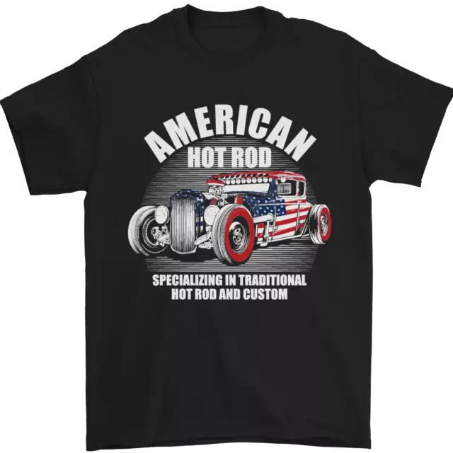 American Hot Rod Hotrod Dragster da Corsa Uomo T-Shirt 100% Cotone