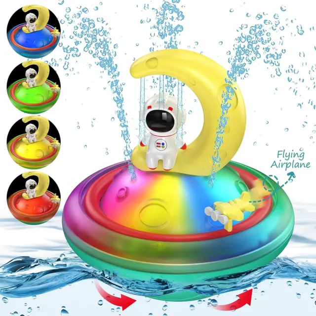 Baby Bath Toys for Toddlers, CRIOLPO Spray Water Toy Rotation Baby Light up Bath