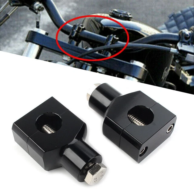 1" Handlebar Handle Bar Adapter Risers Clamp Mount Black Fit Suzuki Yamaha Honda