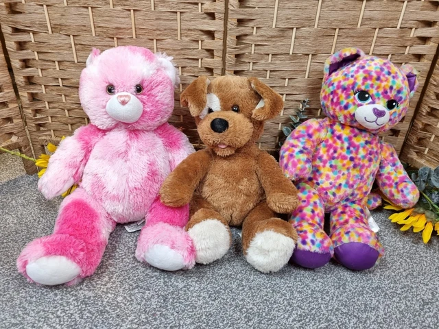 Build A Bear Workshop , Bear Factory Bundle Confetti Cat Rainbow Spot Teddy Dog