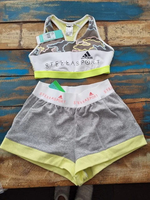 ADIDAS STELLA MCCARTNEY Shorts And Sports Bra Set, BNWT, UK 12-14