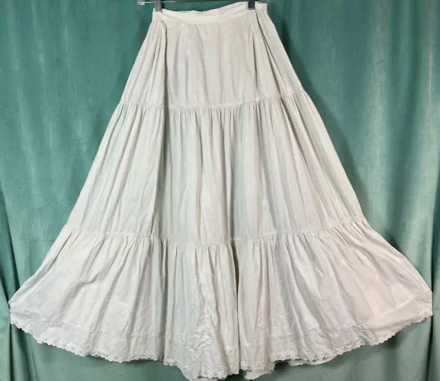 Antique Handstitched 1840- 1860 Petticoat Civil War Romantic Era Victorian Skirt