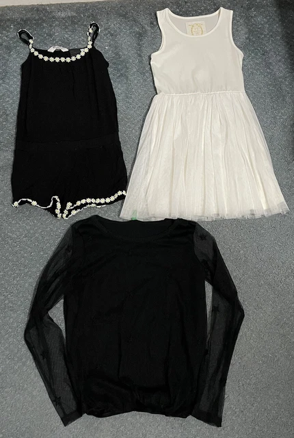 Girls Clothing Bundle Age 8-9 Years - Daisy Trim Playsuit, White Layered Dress,