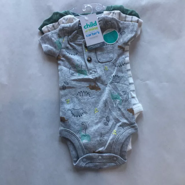 Baby Boy Clothes Child Of Mine By Carter's Newborn Bodysuit 3 Pack New