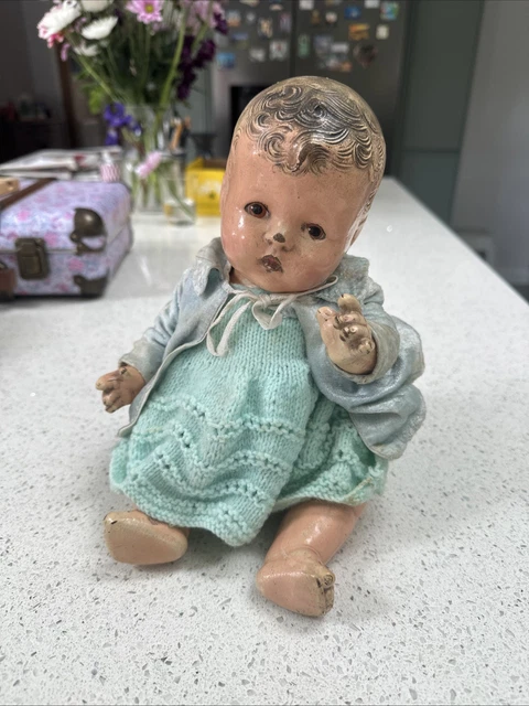 VINTAGE UNMARKED COMPOSITION Doll Circa 1940s PicClick UK