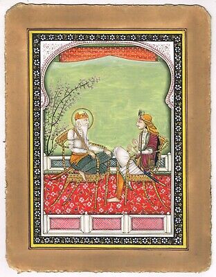 Prince Nau Nihal Singh Con Su Abuelo Maharajá Ranjit Singh Sij Pintura