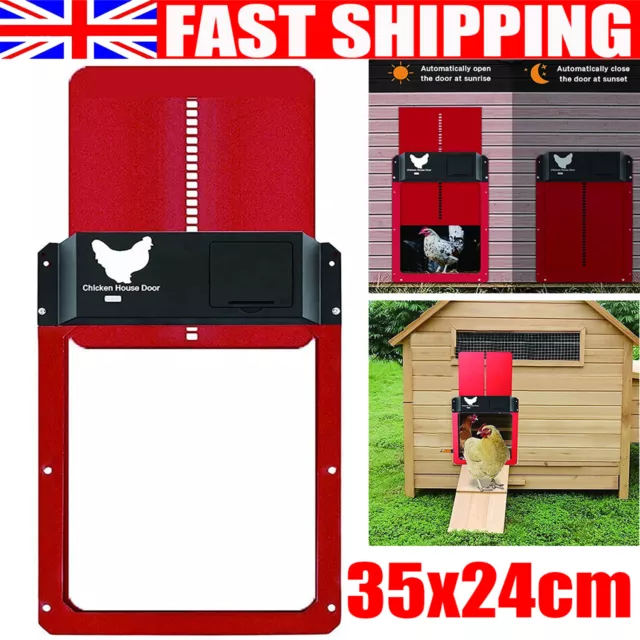 Waterproof Automatic Chicken House Door Opener Light Sensor Chicken Coop Door UK