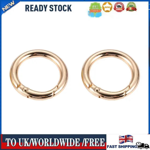 2pcs 2cm Metal Circle Trigger Rings DIY Accessories Alloy for Bag (Gold)