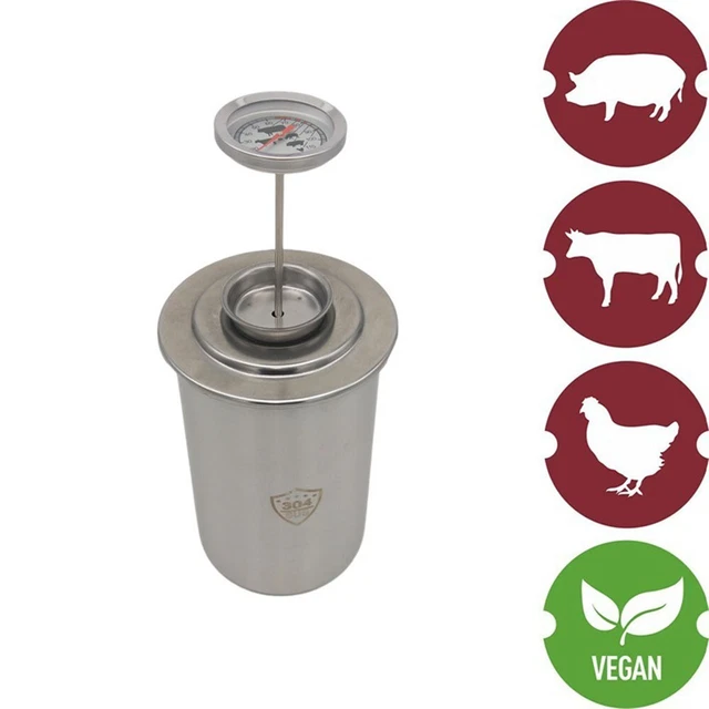 Termometro Per Carne, Con Simboli Per Una Facile Lettura, Acciaio Inossidabile, Argento (1 Pz