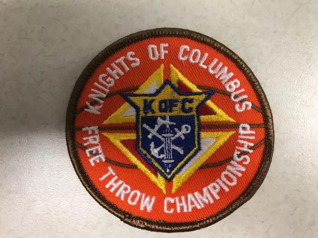 2 Knights Of Columbus Free Throw Championship Embroiderer Patches Vintage 