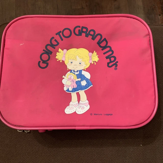 Vintage Mercury Little Girls Luggage Pink Suitcase - Going to Grandma's Travel