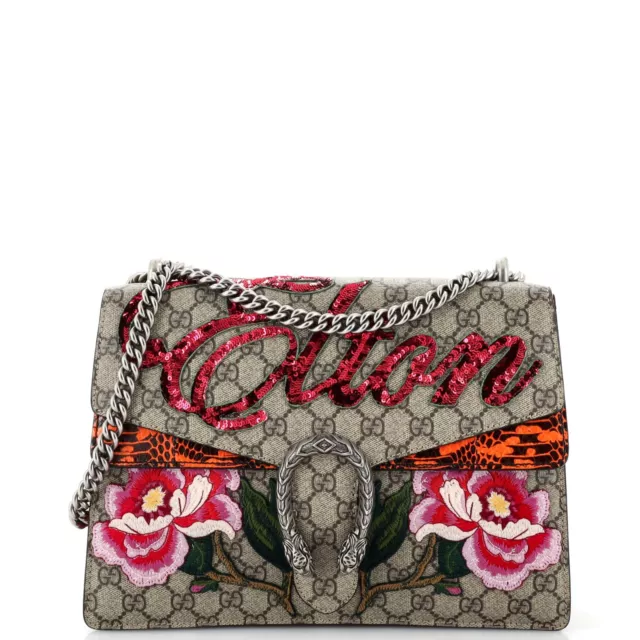 Gucci Dionysus Bag Embroidered GG Coated Canvas with Python Medium