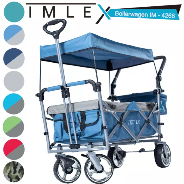 IMLEX Bollerwagen IM-4268 Schiebe u. Zieh Funktion Strandwagen  Kinderwagen