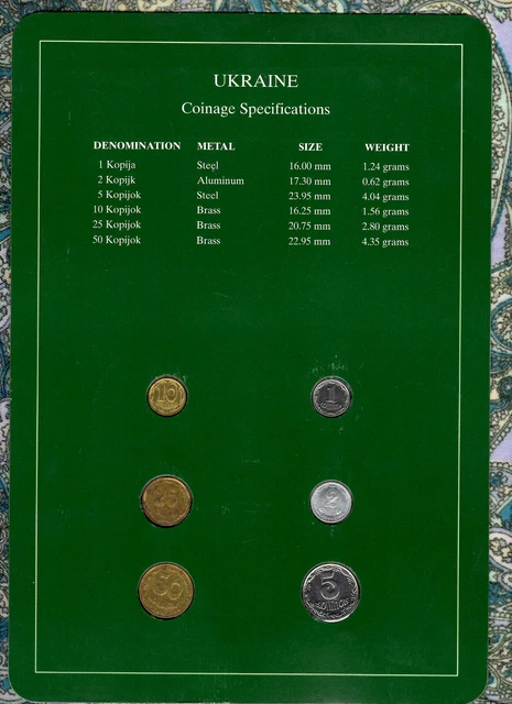 Coin Sets of All Nations Ukraine UNC 1992-1994 Unique stamp for set 2