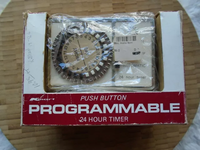 Vintage Kmart Push Button 24 Hour Programmable Timer Auto & Manual Operation NEW